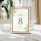 Modern Sage Greenery Wedding Table Numbers Tischnummer