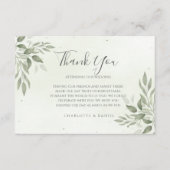 Modern Sage Greenery Wedding Thank You Card Begleitkarte (Vorderseite)