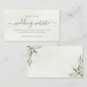 Modern Sage Greenery Wedding Website Begleitkarte (Vorne/Hinten)