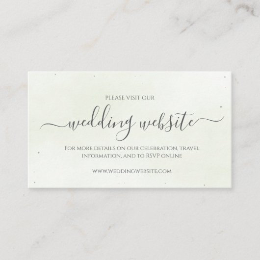 Modern Sage Greenery Wedding Website Begleitkarte (Vorderseite)