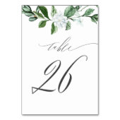 Modern Sage Greenery White Floral No 26 Wedding Tischnummer (Rückseite)