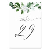 Modern Sage Greenery White Floral No 29 Wedding Tischnummer (Vorderseite)