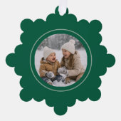 Modern Sage Hand Drawn Bows Christmas Photo Ornament Karte (Vorderseite)