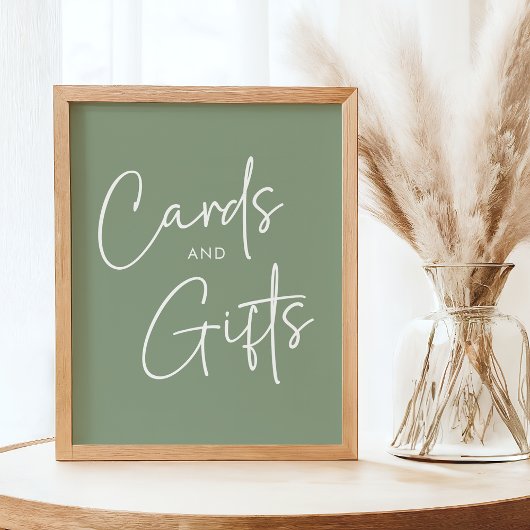 Modern Sage Oh Baby Einfache Duschkarten und Gesch Poster