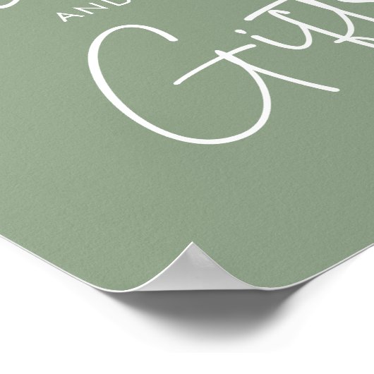 Modern Sage Oh Baby Einfache Duschkarten und Gesch Poster (Ecke)