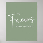 Modern Sage Oh Baby Simple Baby Dusche Gefallen Un Poster (Vorne)