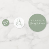 Modern Sage Oh Baby Simple Baby Dusche Konfetti (Rückseiten)