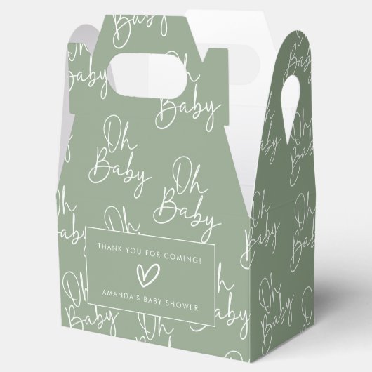 Modern Sage Oh Baby Simple Baby Duschkabine Geschenkschachtel (Geöffnet)