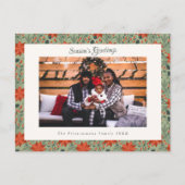 Modern Sage Poinsettia Holiday Foto Postkarte (Vorderseite)