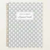 Modern Sage Polka Dots Planer (Vorderseite)