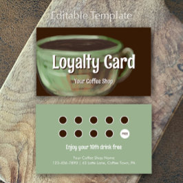Modern Sage Unique Art Coffee Shop Rewards Treuekarte