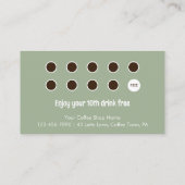 Modern Sage Unique Art Coffee Shop Rewards Treuekarte (Rückseite)