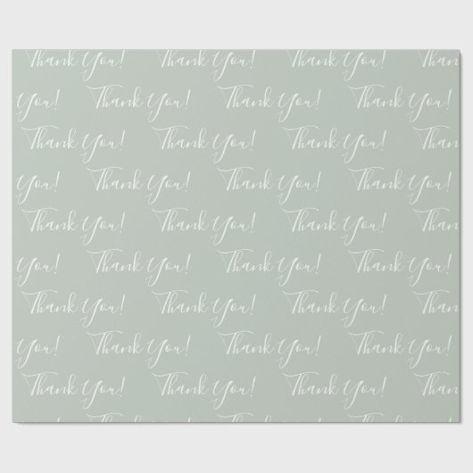 Modern Sage Vielen Dank, Pastellschrift Geschenkpapier (Flach)