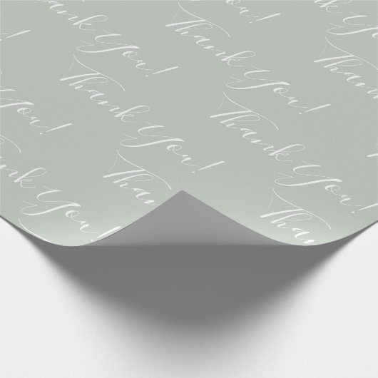 Modern Sage Vielen Dank, Pastellschrift Geschenkpapier (Ecke)