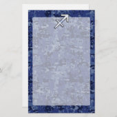 Modern Sagittarius Zodiac Sign Navy Digital Camo Briefpapier (Vorne/Hinten)