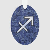 Modern Sagittarius Zodiac Sign Navy Digital Camo Ornament (Vorderseite)