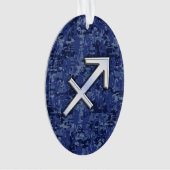 Modern Sagittarius Zodiac Sign Navy Digital Camo Ornament (Vorderseite)