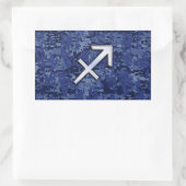 Modern Sagittarius Zodiac Sign Navy Digital Camo Rechteckiger Aufkleber (Tasche)