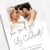 Modern sagte sie Yes Foto Overlay Engagement Party Einladung