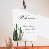 Modern Saguaro Cactus Wüstenhochzeit Begrüßungszei Poster