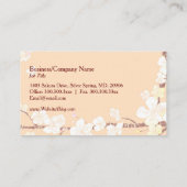 Modern Sakura Bird Monogram Visitenkarte (Rückseite)