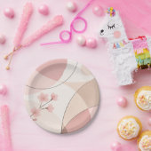Modern Sakura Minimalist Geometric Paper Plate Pappteller (Party)