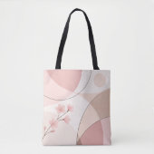 Modern Sakura Minimalist Geometric Style Tote Bag Tasche (Vorderseite)
