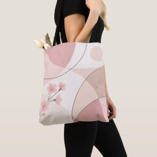 Modern Sakura Minimalist Geometric Style Tote Bag Tasche