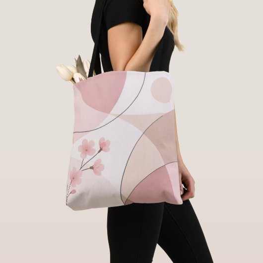 Modern Sakura Minimalist Geometric Style Tote Bag Tasche (Von Nahem)
