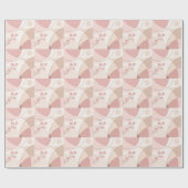 Modern Sakura Minimalist Geometric Wrapping Paper Geschenkpapier (Flach)