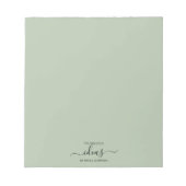 Modern Salbei grüne Ideen Notizblock (Vorderseite)