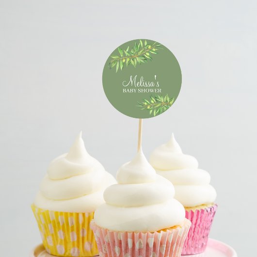 Modern Salbei-Grüner Olivenbaum Runder Aufkleber