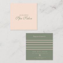 Modern Salon Beauty Studio Green Appointing Card