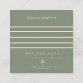 Modern Salon Beauty Studio Green Appointing Card Terminkarte (Rückseite)