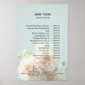 Modern, Salon, Peony Blume Preisliste Poster (Vorne)