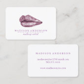 Modern Salon Red Lips Makeup Artist Visitenkarte (Vorne/Hinten)