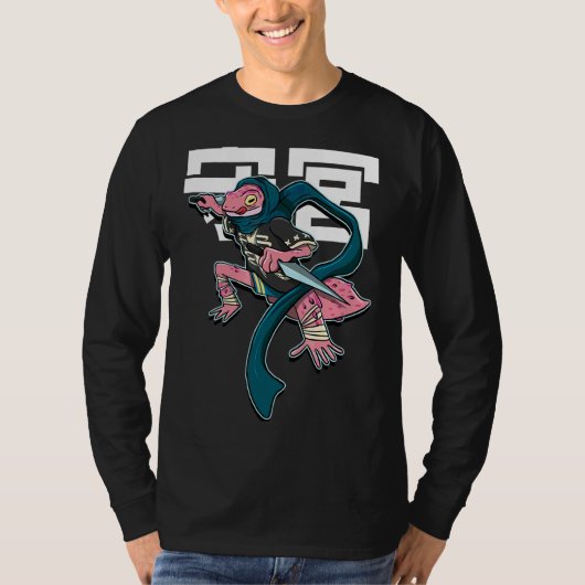 Modern Samurai Leopard Gecko Lizard Reptile T-Shirt (Vorderseite)