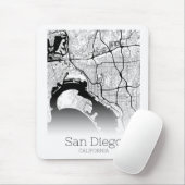 Modern San Diego City Map Mousepad (Mit Mouse)