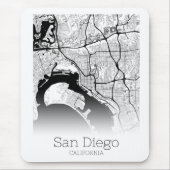 Modern San Diego City Map Mousepad (Vorne)