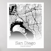 Modern San Diego City Map Poster (Vorne)