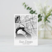 Modern San Diego City Map Postkarte (Stehend Vorderseite)