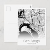 Modern San Diego City Map Postkarte (Vorne/Hinten)