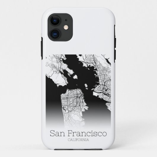 Modern San Francisco City Map Case-Mate iPhone Hülle (Rückseite)