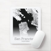 Modern San Francisco City Map Mousepad (Mit Mouse)