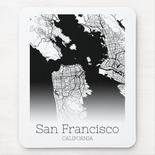 Modern San Francisco City Map Mousepad (Vorne)