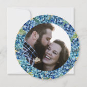 Modern Sand Blue Hydrangea Round Wedding Save The Date (Rückseite)