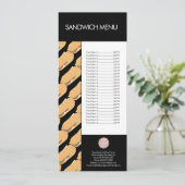 Modern Sandwich Shop Deli Logo Menü Menükarte (Stehend Vorderseite)