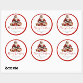 Modern Santa Claus Simple Festive Gift Sticker (Blatt)