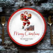 Modern Santa Claus Simple Script Font Paper Plates Pappteller