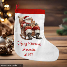 Modern Santa Claus Simple Script Font Stocking Großer Weihnachtsstrumpf
